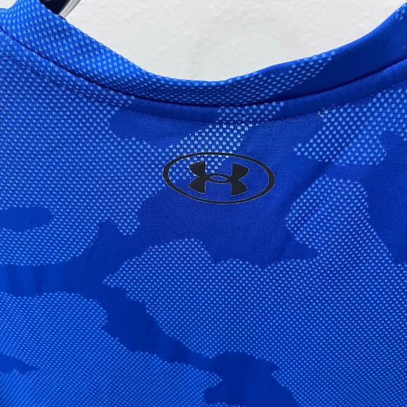 Under Armour Men's XL Royal Blue Camouflage V-neck Loose Fit Athletic Shirt - Picture 4 of 5